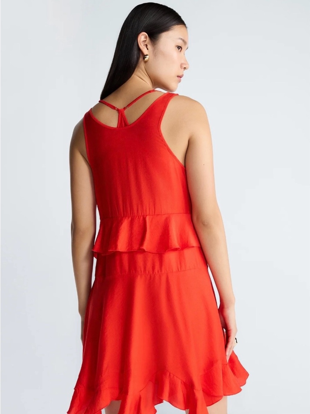 Prada Red Ruffled Tank Mini Dress - Picture 2 of 8